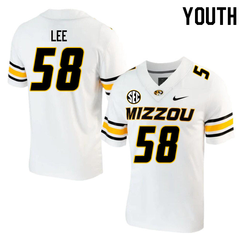 Youth #58 MaKyi Lee Missouri Tigers College 2023 Football Stitched Jerseys Sale-White